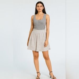 Armani Exchange Coastal Preppy‎ Stripe Gold Button Flare Mini  Dress Size 8